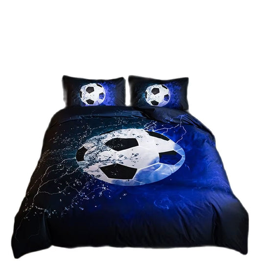 Boys Bedding Set Football Single Twin Bed Sets 3D Black Duvet Cover Queen King Size Child Pillowcase Summer Comforter Bed Sheets