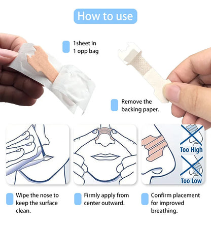 100/50/10Pcs Black Nose Strips Extra Strength Nasal Strips Better Sleeping Non-Invasive anti Snoring Strips Improve Sleeping Aid