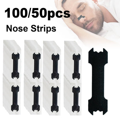 100/50/10Pcs Black Nose Strips Extra Strength Nasal Strips Better Sleeping Non-Invasive anti Snoring Strips Improve Sleeping Aid