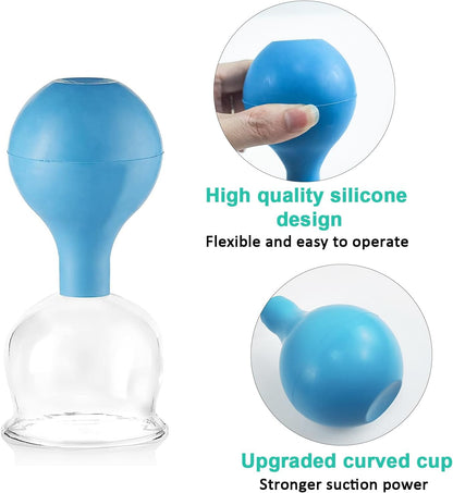 5 Piezas Unidades Juego De Ventosas, Ventosas Fisioterapia Con Bola De Succión, Ventosas Faciales, Ventosas Masaje, Ventosas De Vidrio, Usado Para Faciales O El Cuerpo