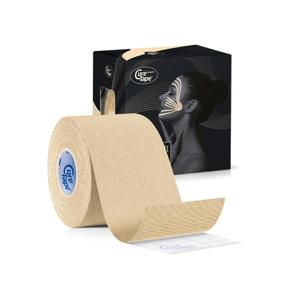 Curetape Cinta De Kinesiología Curetape Beauty | Cinta Antiarrugas | Lifting Para Tonificar, Reafirmar Y Tensar La Piel | Venda Piel Sensible | Suave En La Piel Y Resistente Al Agua | 5Cm X 5M