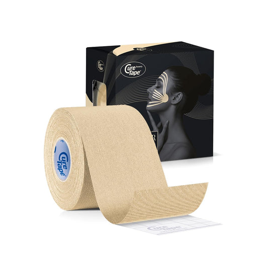 Curetape Cinta De Kinesiología Curetape Beauty | Cinta Antiarrugas | Lifting Para Tonificar, Reafirmar Y Tensar La Piel | Venda Piel Sensible | Suave En La Piel Y Resistente Al Agua | 5Cm X 5M