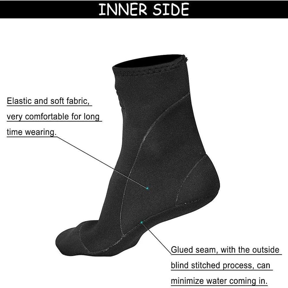 3Mm Neoprene Socks Water Booties Beach Volleyball Sand Soccer Diving Swimming Surfing Snorkeling Fishing Wading Kayaking Rafting