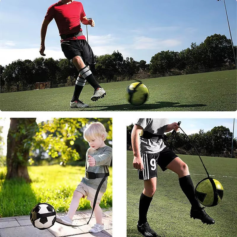 Adjustable Soccer Kick Trainer with Elastic Belt - Perfect for Solo Practice and Skill Development