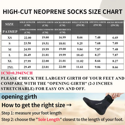3Mm Neoprene Socks Water Booties Beach Volleyball Sand Soccer Diving Swimming Surfing Snorkeling Fishing Wading Kayaking Rafting