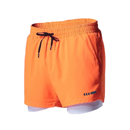 2 in 1 Men'S Sport Running Shorts Quick Dry Mens Jogging Fitness Racing Shorts Soccer Training Track and Field Shorts Marathon